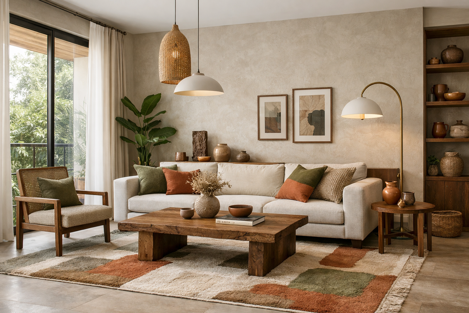 refined living room interior in Indiranagar, Bangalore