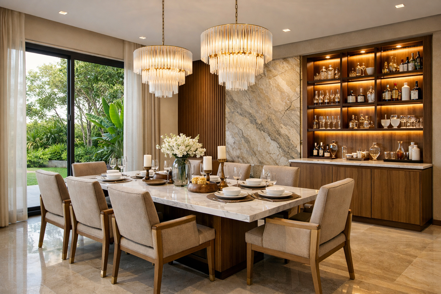  luxury villa dining area in Manikonda, Hyderabad